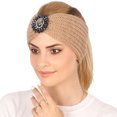 thumbnail image 1 of Qarigey Elegante diadema femenina con joya que añade un toque de glamour a cualquier conjunto. Calentador de orejas y cabeza ligero. Accesorio para el cabello Bronceado suave, 1 of 6