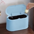 thumbnail image 1 of Mini Trash Can with Lid, Press-Type with Removable Inner Plastic Small Garbage Can Little Tiny Waste Basket Compact Covered Closable Trash Bin, Desk Countertop Office Kids Oval Rectangle, 1 of 6