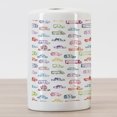thumbnail image 3 of Cars Ceramic Toothbrush Holder, Various Types of Vehicles Bus Truck Garbage Truck Sports Car Vibrant Colored Design, Decorative Versatile Countertop for Bathroom, 4.5" X 2.7", Multicolor, 3 of 4