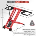 thumbnail image 2 of Mellcom Hydraulic Lawn Mower Lift Jack,Lawnmower Lift with 3 Height Adjustment - 500lbs Capacity for Tractors and Zero Turn Lawn Mowers, 2 of 8