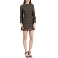 thumbnail image 3 of MODA NOVA Juniors Ruffle Crew Neck Long Sleeves Floral Lace Casual Mini Dress, 3 of 7