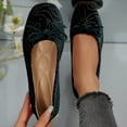 thumbnail image 2 of Verde Pisos Zapatos Mujeres de Moda Casual Tacón Bajo Hermoso Bowknot Zapatos Vintage Terciopelo Lujoso Material Detalles Elegantes Delicado Arco, 2 of 9