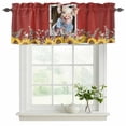 thumbnail image 2 of 2 Pack Valances for Windows, Pig Sunflowers Window Valances for Living Room/Bedroom/Bathroom, Eucalyptus Leaves Floral Bees Red Barn Light Filtering Kitchen Curtain Valance 60"W x18" L, 2 of 9
