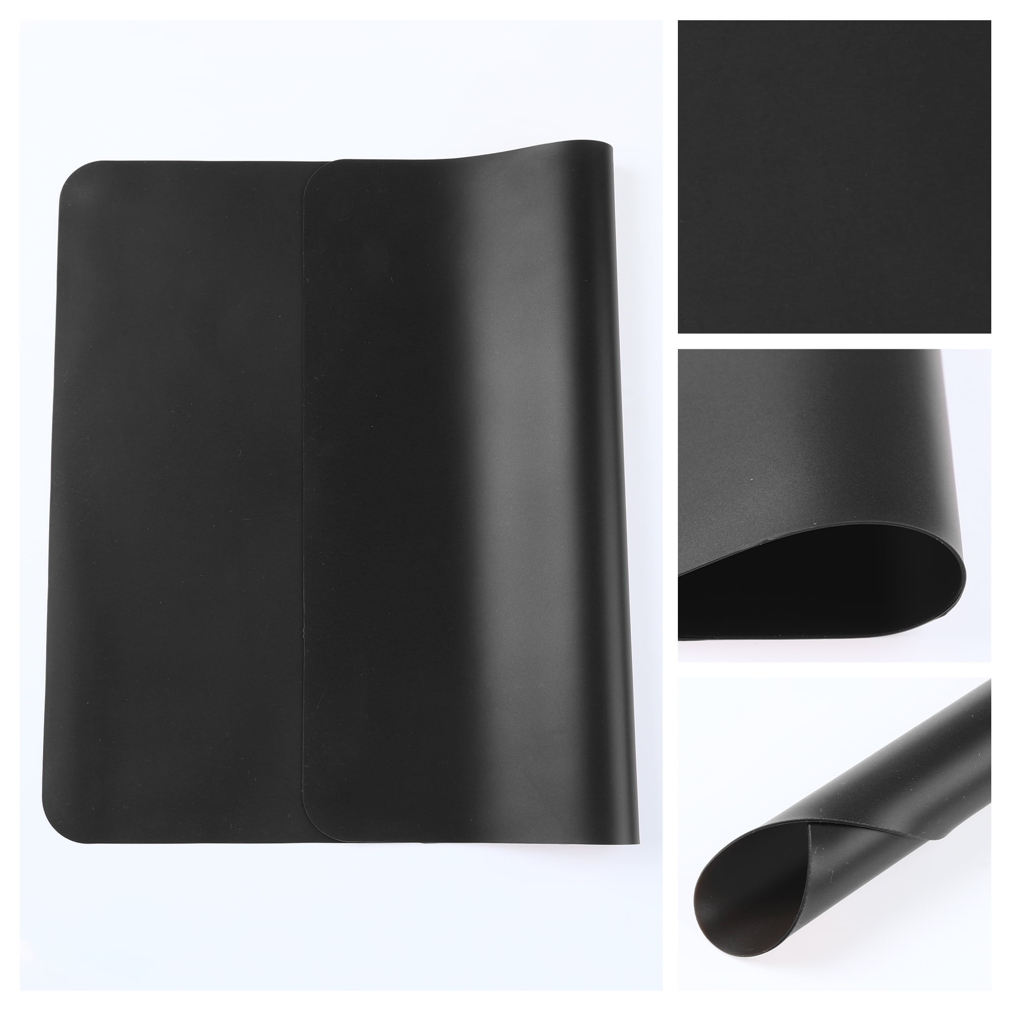 Unique Bargains Set of 6 Silicone Placemats for Kitchen Dining Table Decor Black