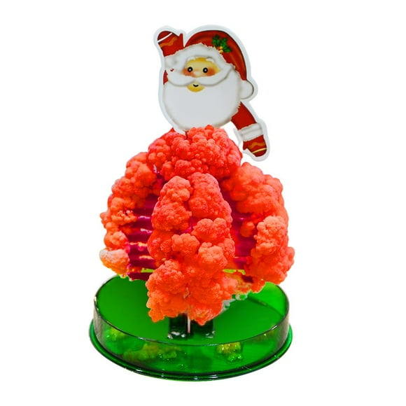 Árbol de Navidad en crecimiento, árbol de cristal, decoración de papel con flores para niños Papá Noel