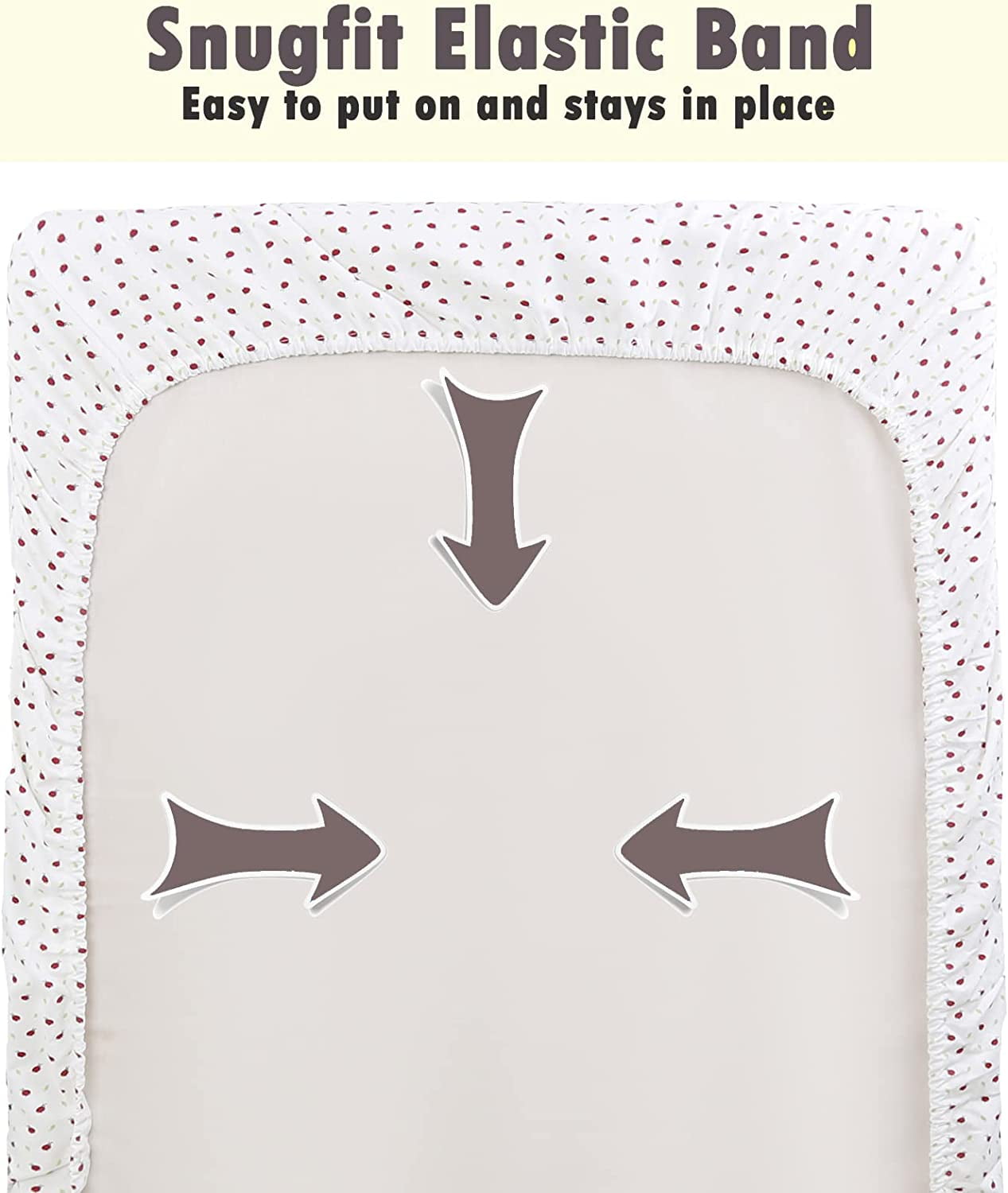 Danica 100% Cotton Fitted Baby Crib Sheet 3 Pack for baby Boys Girls |Standard Crib And Toddler Mattress Sheets | 28x52 Inch (3PK, Ladybug Garden)
