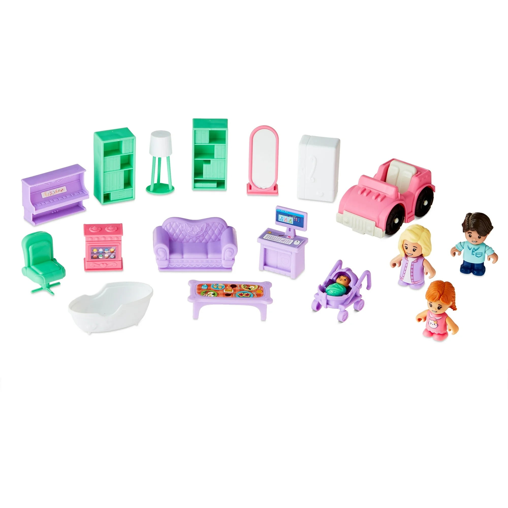 Kid Connection Doll House Play Set, 28 Pieces, KID CONNECTION PL DOLL HOUSE