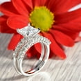 thumbnail image 2 of Silver & Stone Jewels Classic 14K White Gold Finish Silver Princess Cut CZ Bridal Ring Set, 2 of 4