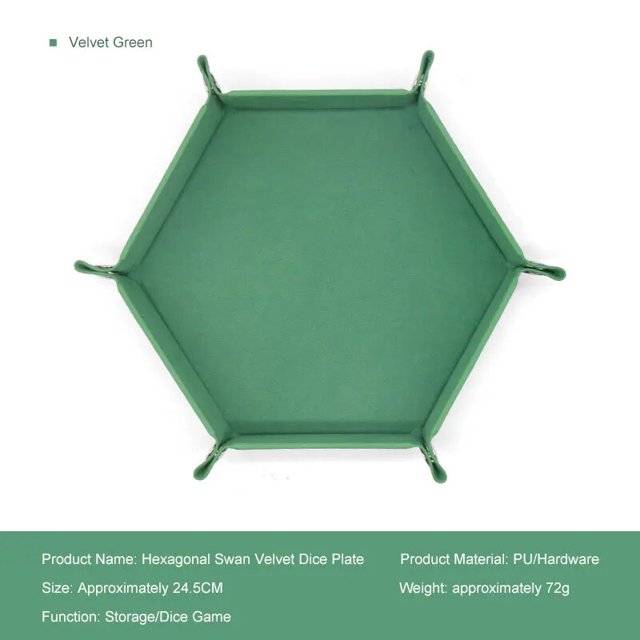 Bandeja de dados Hexagonal y caja de almacenamiento varios, accesorios de bandeja de dados para juegos de mesa, torre de dados de cuero, 1 ud.