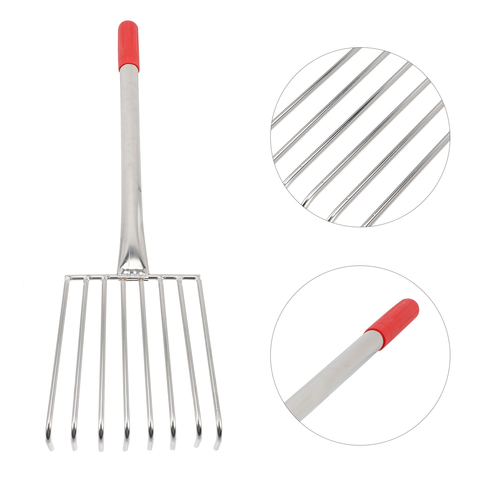 FONDOTIN Stainless Steel Hand Rake with Claws for Garden, Beach, and Outdoor Use - Lightweight, Easy to Handle Tool