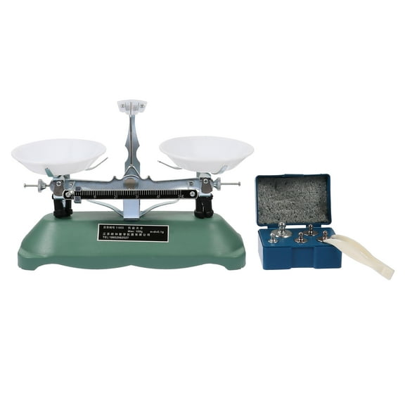 Lab Mechanical Balance Scale With Weights, Double Pan Balance Scale Balance Tray Table Mechanical Balance Scale For Laboratory 1set Light Grey