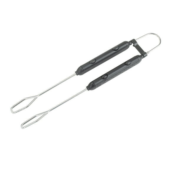 Expert Grill Stainless Steel Locking Barbecue Food Tongs with Black Detachable Handle