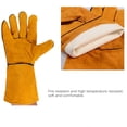 thumbnail image 4 of Yellow Leather Welding Gloves, 33cm/13inch, 4 of 7