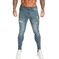 thumbnail image 1 of Men Jeans Skinny Stretch Repaired Jeans Light Blue Hip Ho, 1 of 5