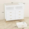 thumbnail image 4 of Accreate Dresser for Bedroom with 6 Drawers, Baby Changing Table Dresser with Changing Pad, LED Lights & Charging Station, Baby Changing Station with Changing Table Top, 4 of 7