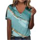 thumbnail image 1 of Gibobby Camiseta de Manga Corta con Cuello en V Camiseta manga corta con cuello en V y botones manga corta con agujeros informales verano para mujer(Azul claro,CH), 1 of 5