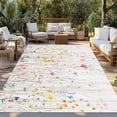 thumbnail image 2 of Vintage Flowers Outdoor Rug 4x6 Ft - Reversible Patio Rug Outdoor Camping Rugs, Pink Blue Colorful Botanical Washable Indoor Outdoor Area Rugs, Non-Slip Outdoor Carpet Runner for Deck/Porch, 2 of 8