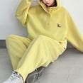 thumbnail image 6 of Gubotare Girls Pant Set Fall Teen Girls Sweatsuit Fall Hoodie And Sweatpants Set Back to School Clothes Fall Outfits Cozy And Fashion Size 7-8 (Yellow,7-8 Years), 6 of 7