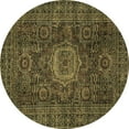 thumbnail image 1 of Ahgly Company Indoor Round Abstract Brown Modern Area Rugs, 6' Round, 1 of 4