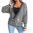 thumbnail image 3 of Vedolay Women's Cardigan Sweater Fashion Autumn Lapel Button Knit Sweater Women's Sweater Black,S, 3 of 5