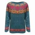 thumbnail image 5 of Isle Sweater Top Basic Sweater Tops Trendy Work Outfits Merino Wool Seamless Sweater Graphic Tops Loose Pullover Cropped Sweater Boho Pattern Pullover Cable Knit Vintage Sweater Navy XS, 5 of 5