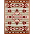 thumbnail image 3 of Unique Loom Outdoor Modern Collection Area Rug - Albuquerque (9' x 12' Rectangle Burgundy/Beige), 3 of 7