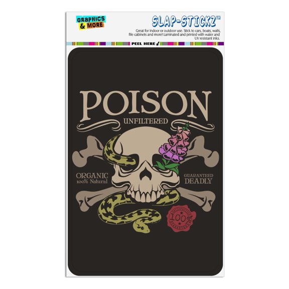 Poison Skull and Crossbones with Snake Foxglove Home Business Office Sign
