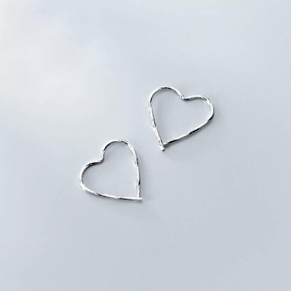 QQTDFG 925 Sterling Silver Heart Helix Cartilage Hoop Earrings Piercing A1224-default