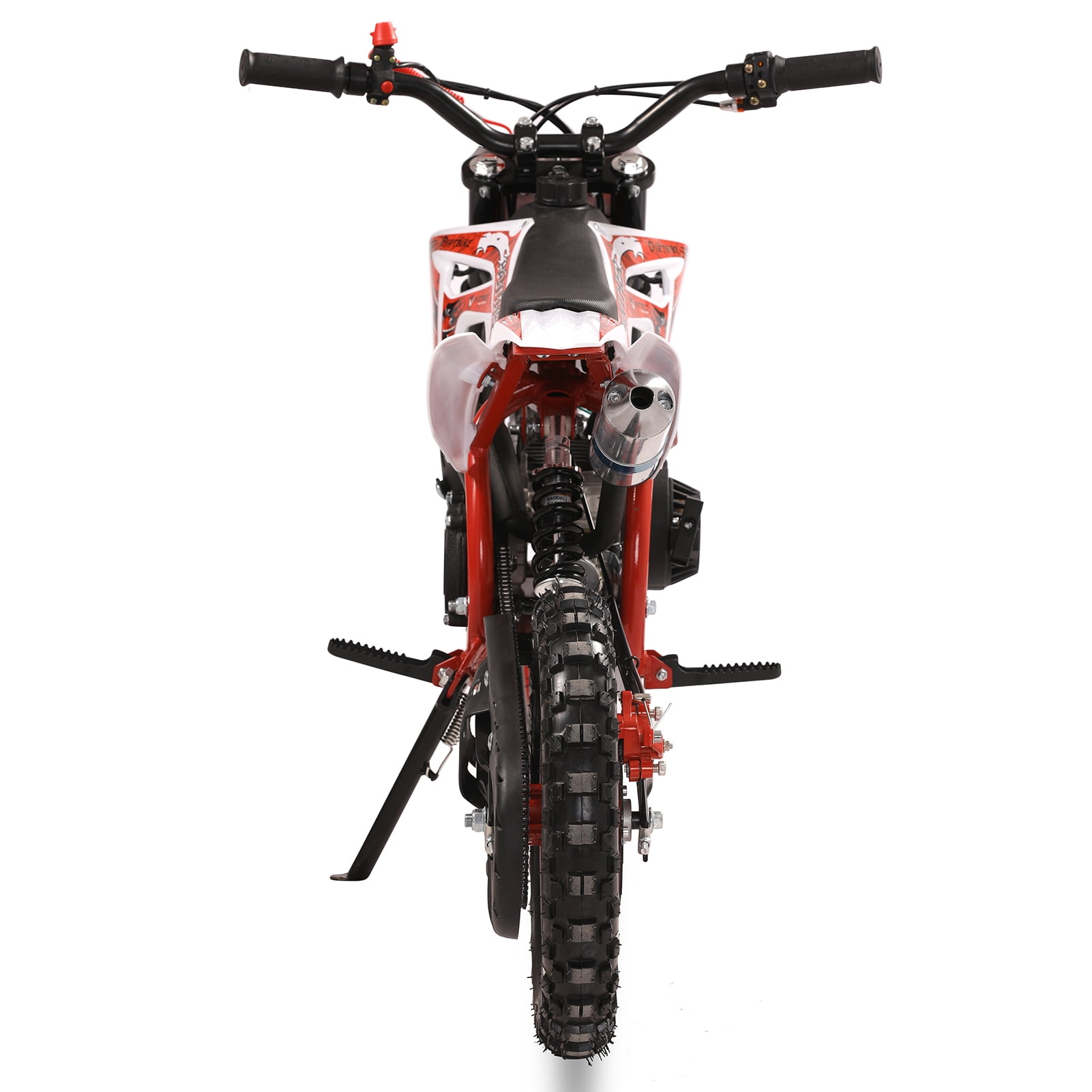 Fompes 2-Stroke Kids Dirt Bike 49cc Gas Power Motocross Off Road Mini Motorcycle Pocket Motorbike with Front Rear Disc Brakes Shock Absorption Springs Ideal Birthday for Boy Girl