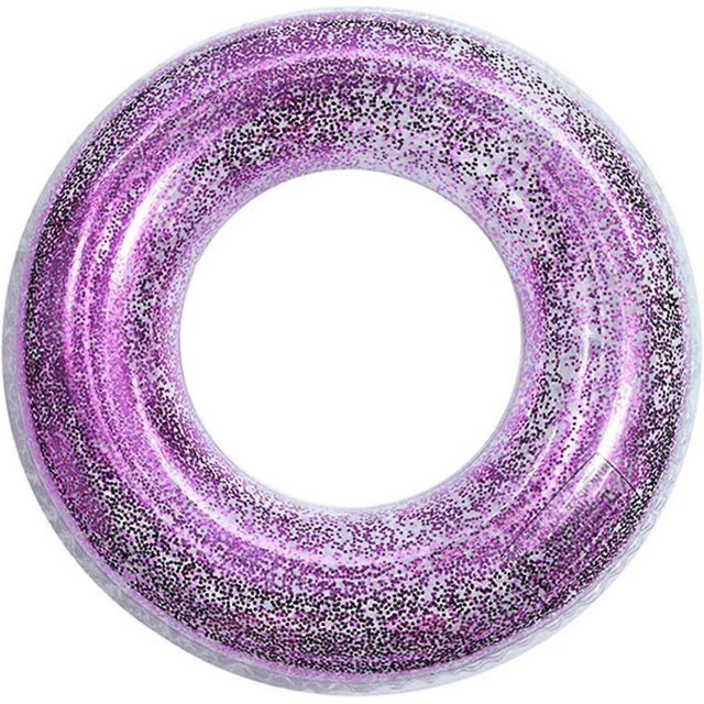 Sequin swimming ring, inflatable transparent glitter swimming ring, durable swimming ring, swimming ring, tube with sequins, suitable for adults, summ