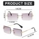thumbnail image 2 of Gafas de sol sin marco de la película marina del color de la pendiente del cuadrado del borde cortado, hechas de plástico, metal, PC, 2 of 5