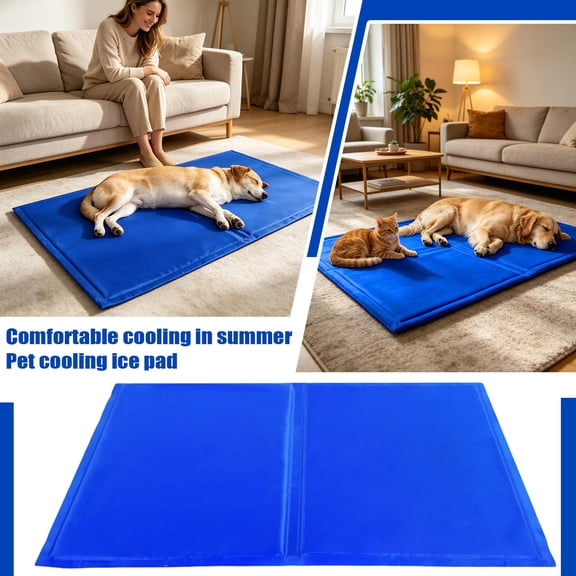 Pet Cooling Gel Mat for Dogs Cats Self Cooling Comfortable Pad for Small Medium Pets Summer Pet Gift Non Toxic Gel Mat for Floor Sofa Crate Blue Pet Ice Bed for Daily Use