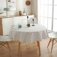 thumbnail image 4 of Nappe Ronde Lavable en Lin, Nappe Géométrique, Housse de Table, Décoration, 4 of 8