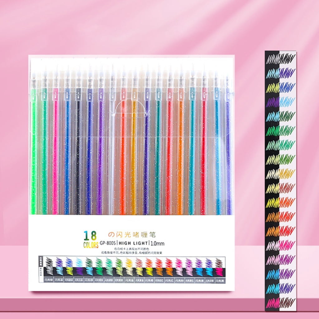 Zeiwohndc Glitter Gel Pens Pack Colored Glitter Pens, Colorful Sparkles Gel Markers Set