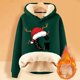 thumbnail image 2 of WILLBEST Sudadera con Capucha y Estampado Navideño de Mujer, con Espalda de Lana, Cálida, de Lana, Ideal para El Invierno Modelo 1092 XX-Grande, 2 of 4