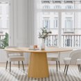 thumbnail image 4 of MAYEERTY 67x33.5x30 Modern Oval Dining Table for 6, Mid-Century Kitchen Table for Dining Room Kitchen, Natural Wood, 4 of 10