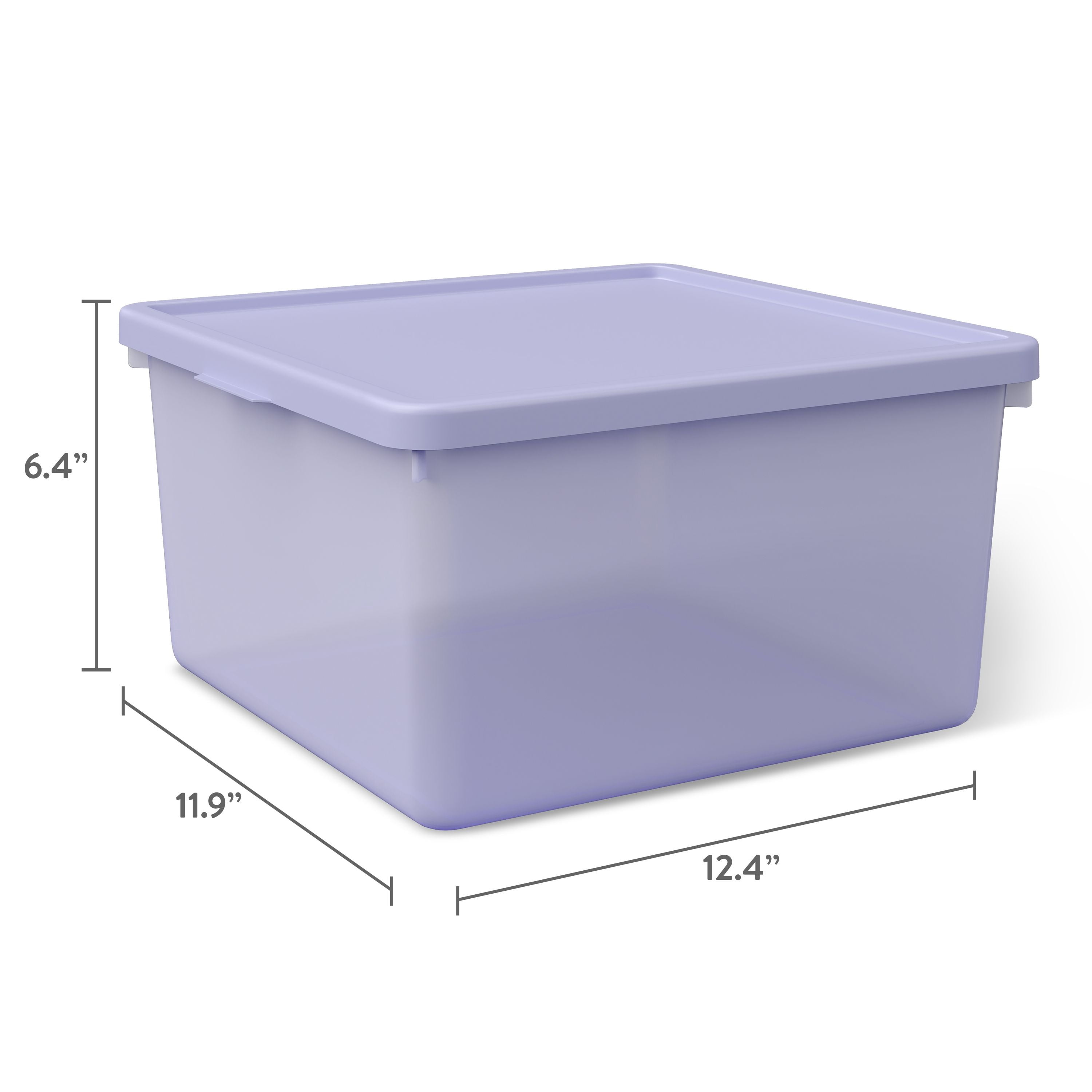 Mainstays Kids Purple Medium Plastic Storage Bin with Lid