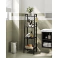 thumbnail image 4 of Black Leaning Ladder Bookshelf With 2 Hooks For Home Office Living Room Kitchen Bedroom Industrial Style, 4 of 8