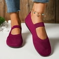 thumbnail image 3 of Dakaela Women's Ballet Flat Shoes Mary Jane Round Toe Mesh Slip on Loafers Casual Office Dress Work Flats with Strap Wine 7, 3 of 7