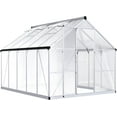 thumbnail image 2 of MUCHANT 8x10 FT Greenhouse for Outdoors, Walk-in Large Aluminum Frame Greenhouse with Quick Setup Structure and Roof Vent for Garden Backyard, Silver, 2 of 6