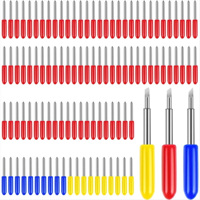 100 Cuchillas de Repuesto Compatibles. Incluye 10 Cuchillas de Punta Fina, 80 Cuchillas Estándar y 10 Cuchillas de Corte Profundo.