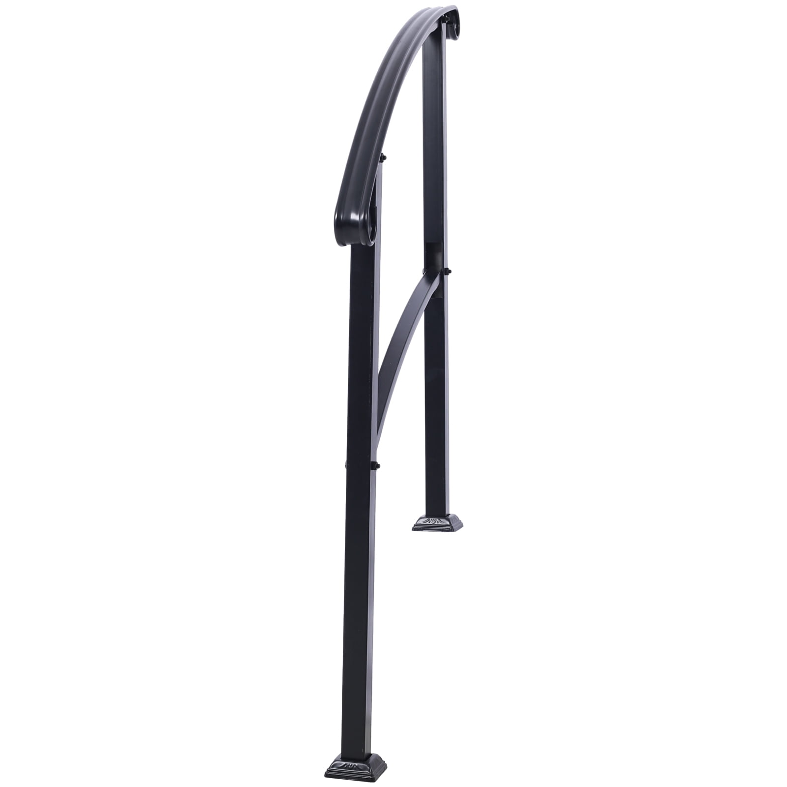 Wrought Iron Handrail, 1-3 Step Adjustable, Non-Slip Design, Powder Coated, Weather Resistant