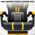 thumbnail image 3 of Hoffree Gaming Chair with Bluetooth Speakers Big and Tall Gamer Chair with Footrest and Massage Game Chair with Lumbar Support and 360-Swivel Seat and Headrest for Adults, 400lbs, 3 of 9