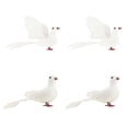 thumbnail image 4 of DOLITY 4 Piece Simulate Feather Pigeon Peace Dove Artificial Animal Figurine Garden, 4 of 9