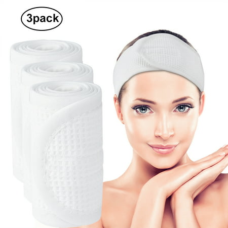 Women Headband SPA Head Wrap Non-slip Yoga Headband Terry Cloth Hair Band for Bath, Makeup and Sports, Set of 3,