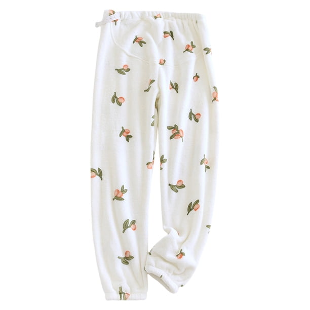 Gibobby Pantalones térmicos de mujer para el frío Pantalones de mujer Pantalones casuales de franela cálidos de invierno Pantalones ajustables Moda de(Blanco,M)