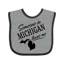 Inktastic Someone in Michigan Loves Me Boys or Girls Baby Bib