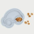 thumbnail image 3 of Kushies Silicone Divided Suction Baby Plate, Unbreakable, Microwave & Oven Safe, Blue Car, 1 Count, 3 of 4