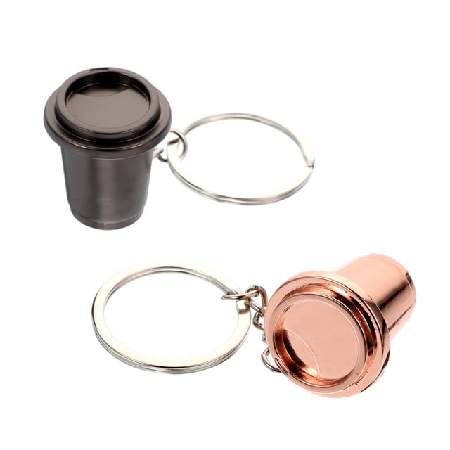 WHAMVOX 2Pcs Simulation Design of Daily Necessities Key Rings Metal Keychain for Fathers Day