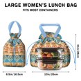thumbnail image 5 of Boho Bohemia Geometric Line Art Drawstring Lunch Bag Women - Drawstring Lunch Bag Insulated for Work Office - Stain-Resistant Large Lunchbags for Women with Multi-Pockets, 5 of 6